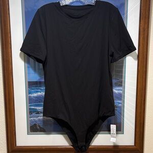 WHBM Black Short Sleeve Bodysuit